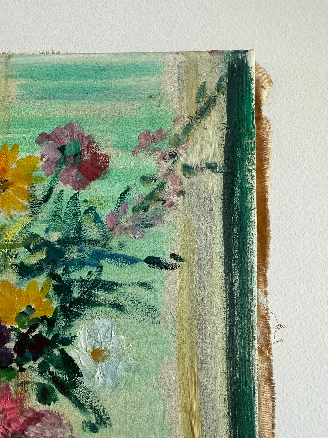 Peinture sur toile bouquet de fleurs posé sur une table