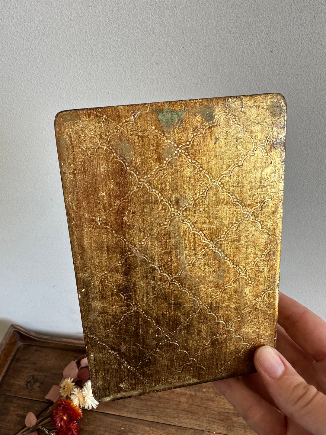 Boite en bois style florentin pour jeux de carte