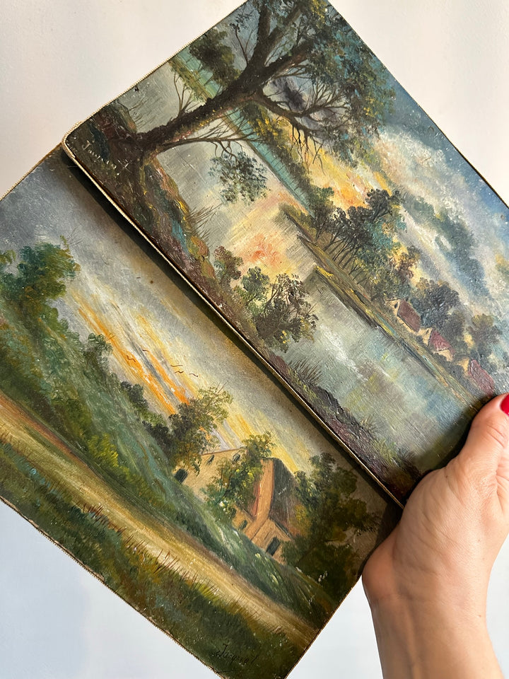 Peintures paysages de campagne fin 19ème