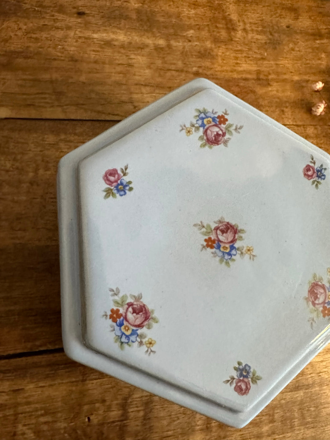 Bonbonnière en porcelaine bleue La St Uzienne