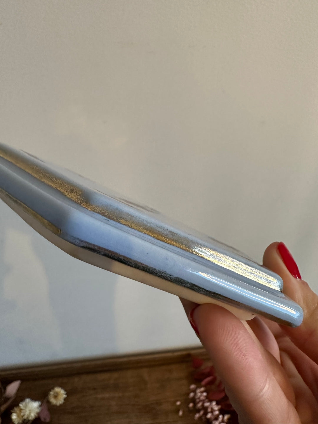 Bonbonnière en porcelaine bleue La St Uzienne
