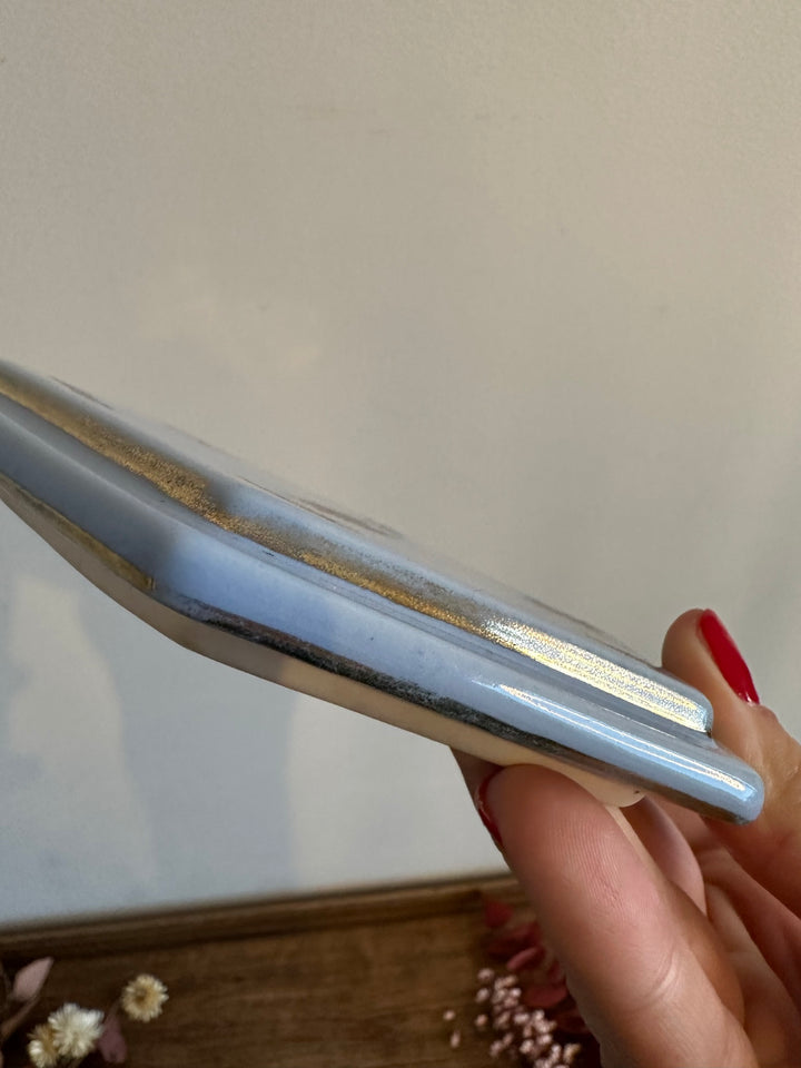 Bonbonnière en porcelaine bleue La St Uzienne