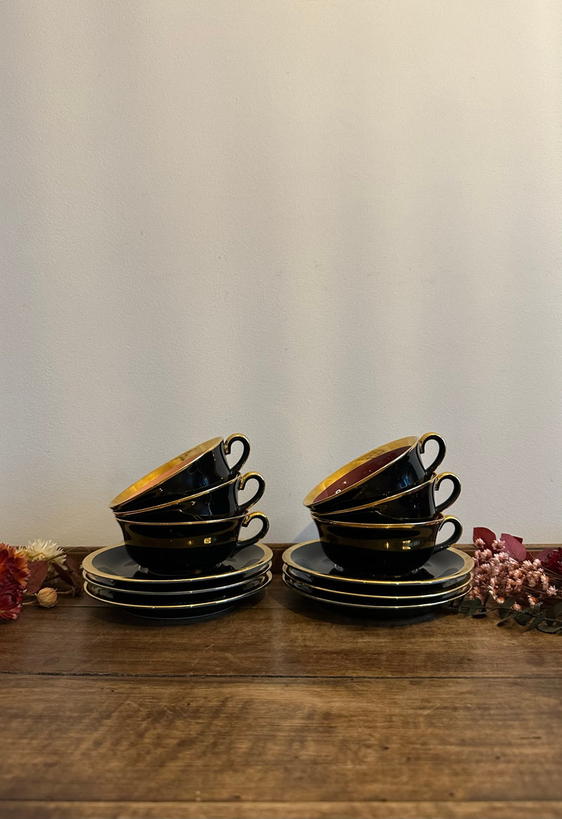Service à café Porcelac en porcelaine noire laquée