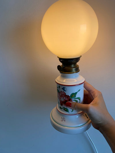 Lampe en céramique décor fait main style lampe à pétrole