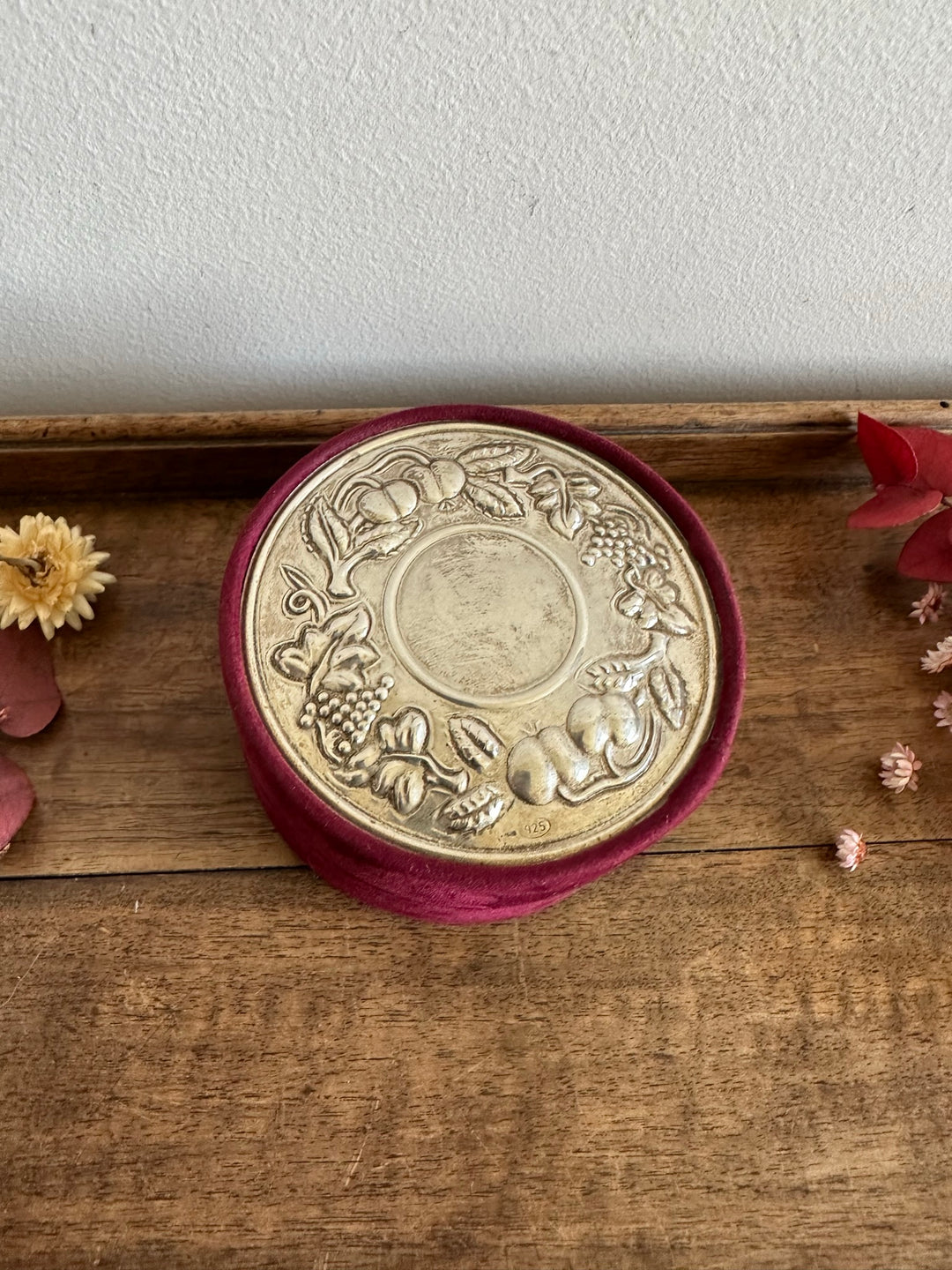Boite à bijoux ronde en velours