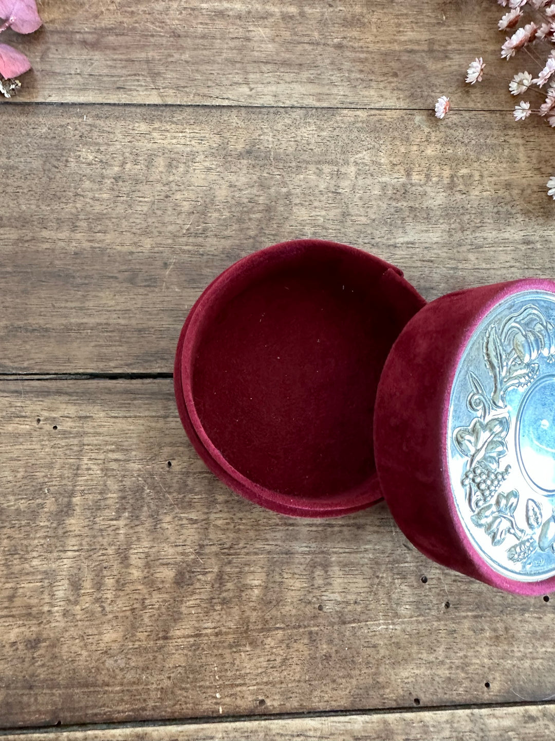 Boite à bijoux ronde en velours