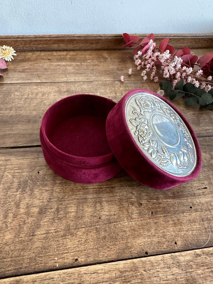 Boite à bijoux ronde en velours