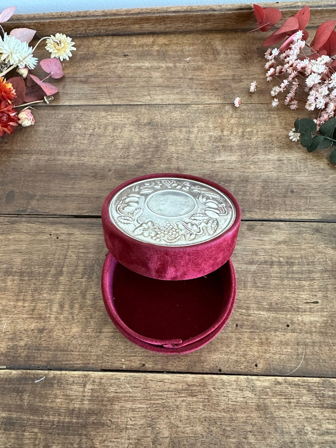 Boite à bijoux ronde en velours
