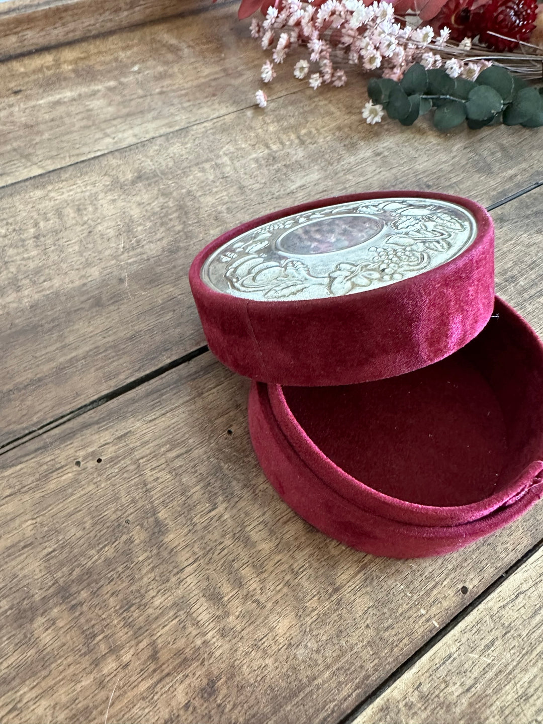 Boite à bijoux ronde en velours