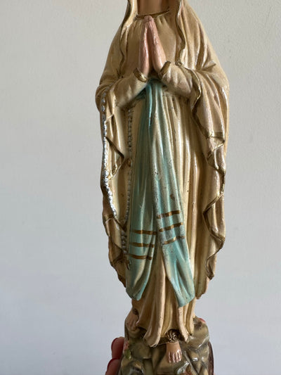 Statuette de la Madone en plâtre 1930 fabrication italienne
