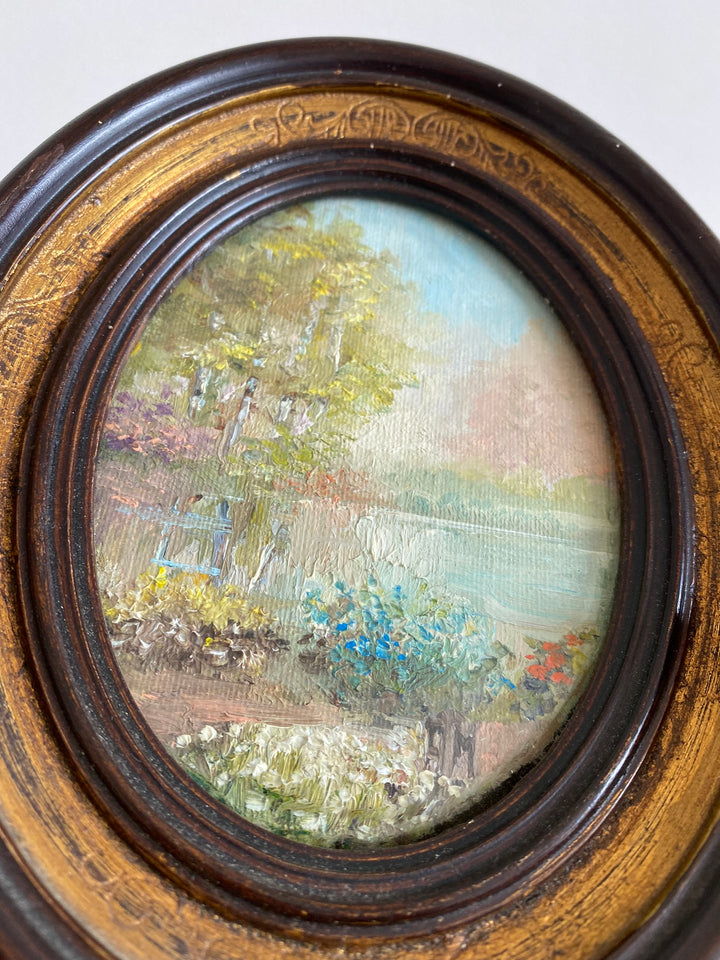 Peinture sur toile paysage lac Adriana Marianelli