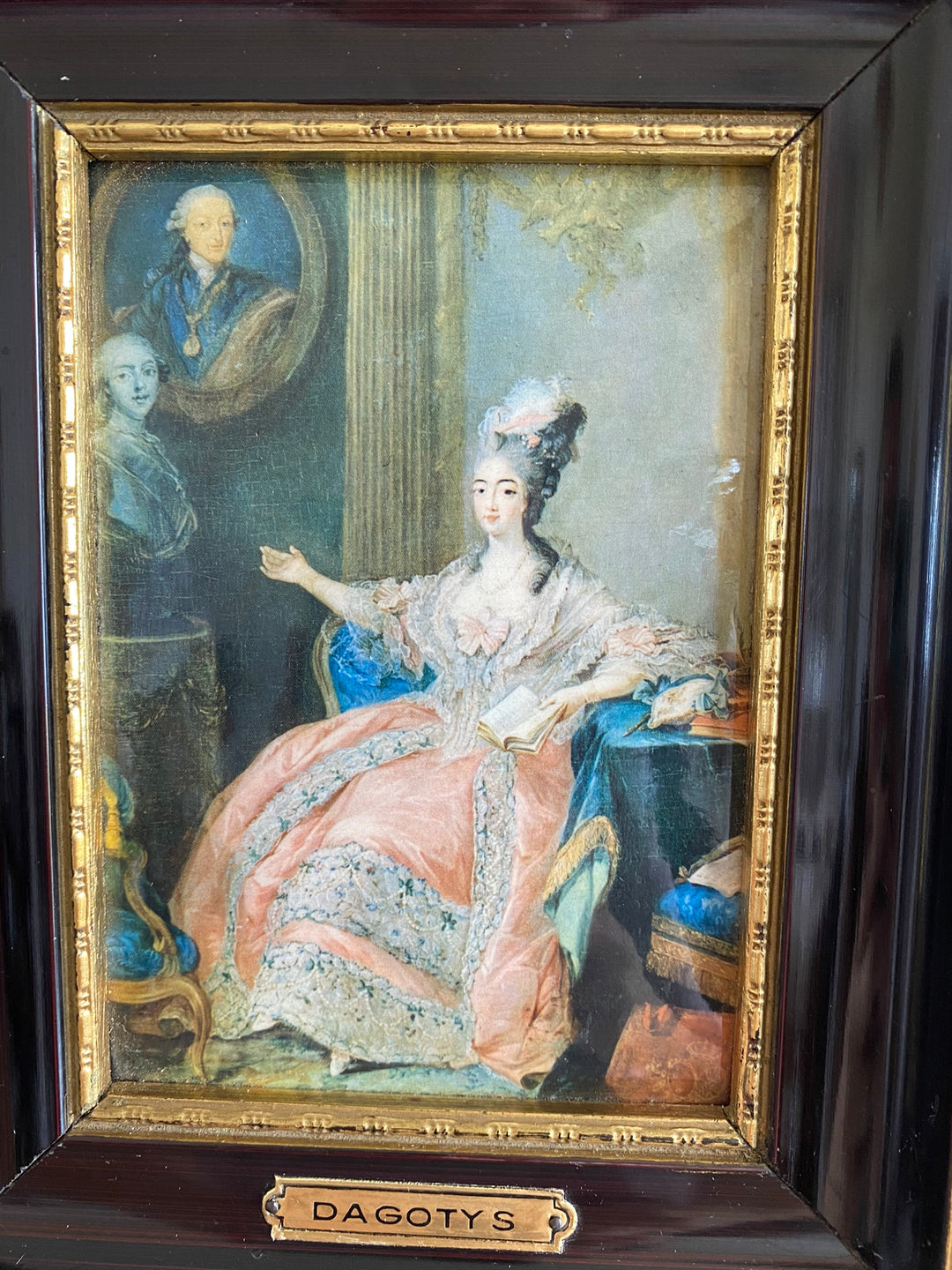 Portrait sur email encadrée d'après Dagotys