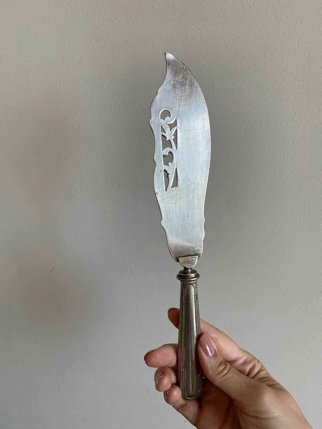 Couteau et fourchette de service en métal argenté