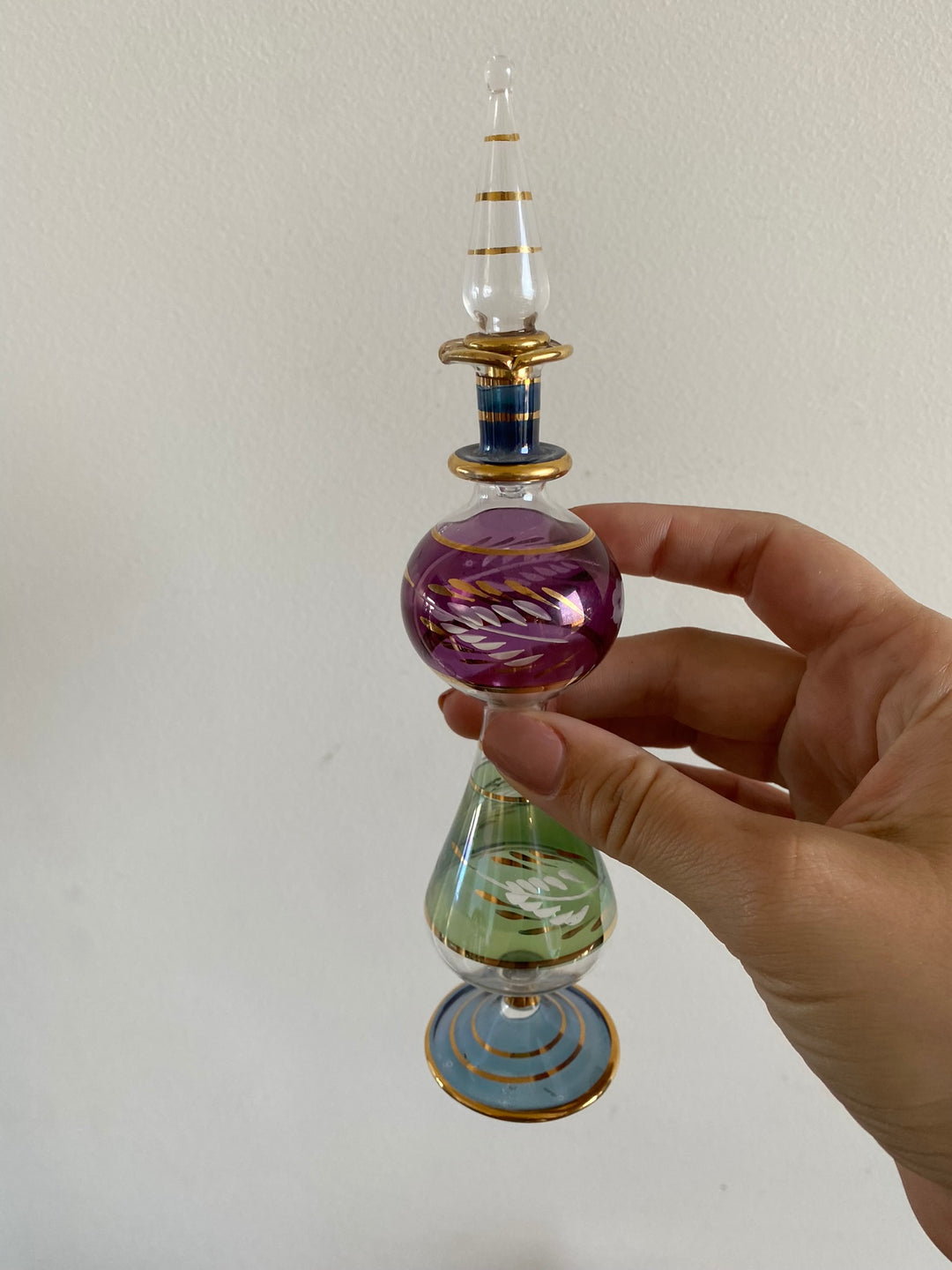 Fioles à parfum colorées anciennes