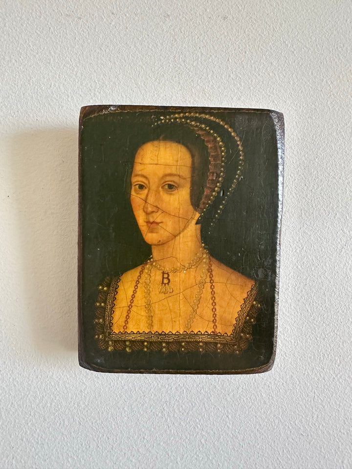Icône pressée sur bois représentation des épouses d'Henry VIII