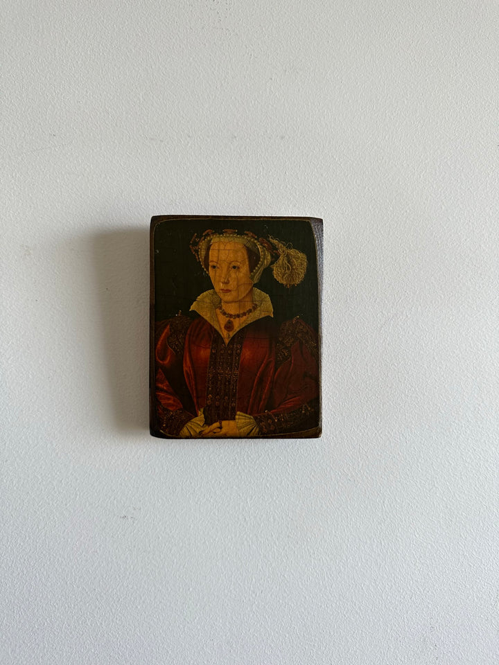 Icône pressée sur bois représentation des épouses d'Henry VIII
