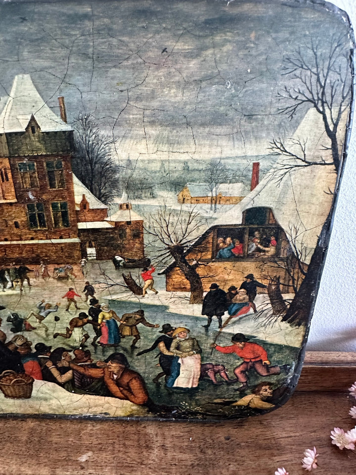 Représentation Les Patineurs sur bois épais
