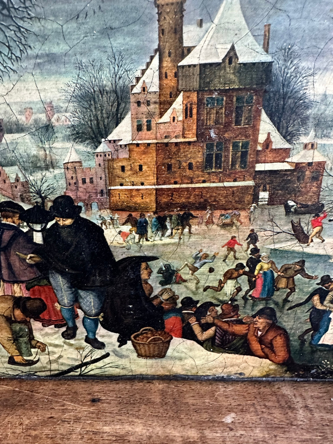 Représentation Les Patineurs sur bois épais