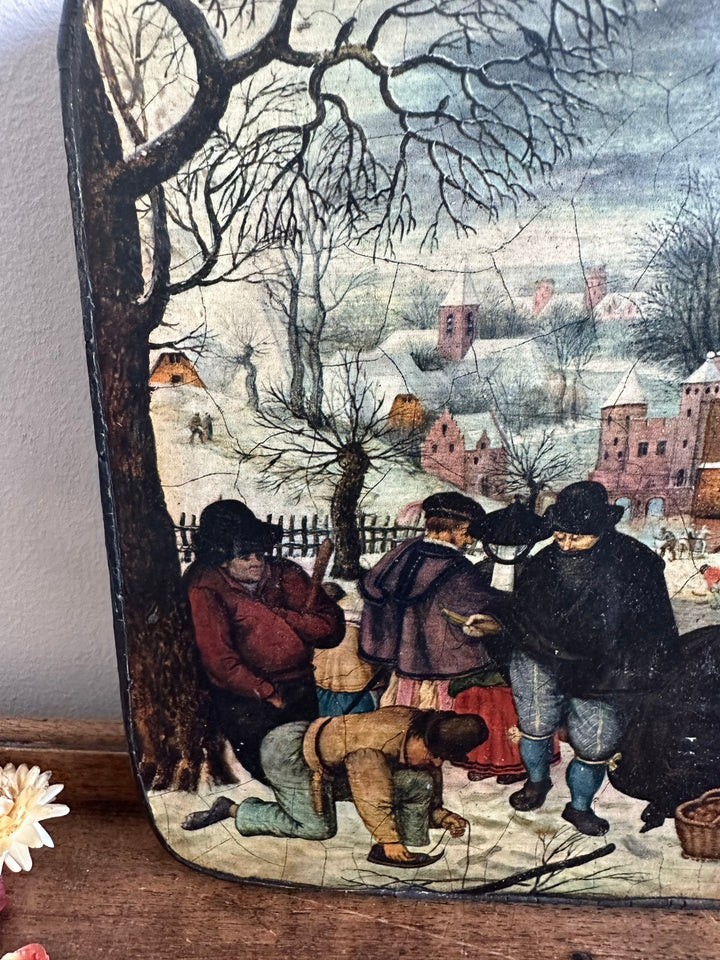 Représentation Les Patineurs sur bois épais