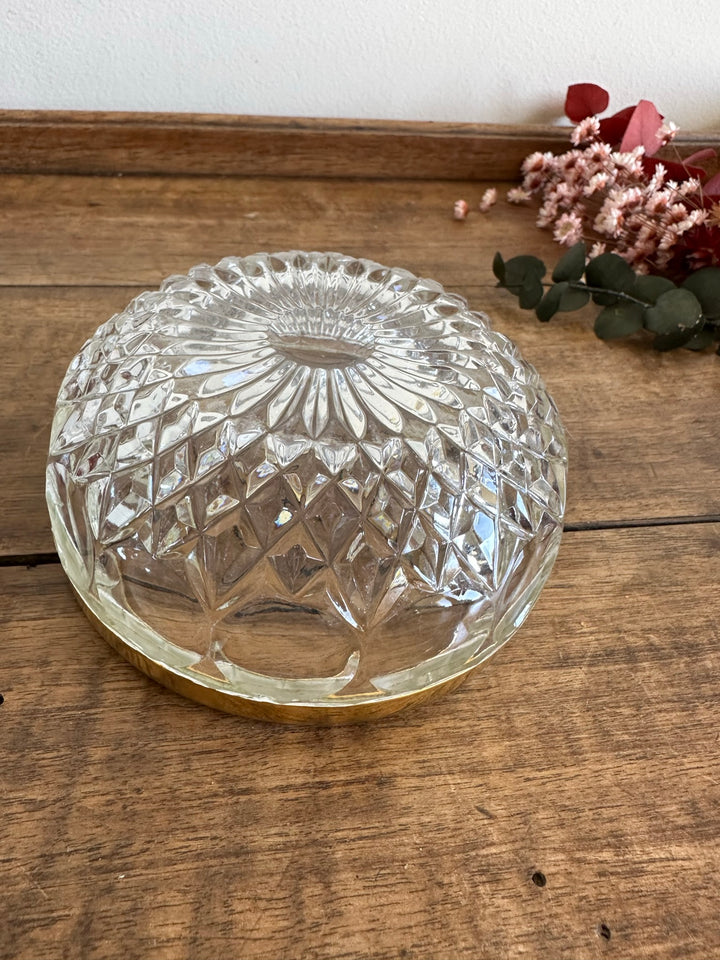 Coupelle en verre travaillé bords dorés