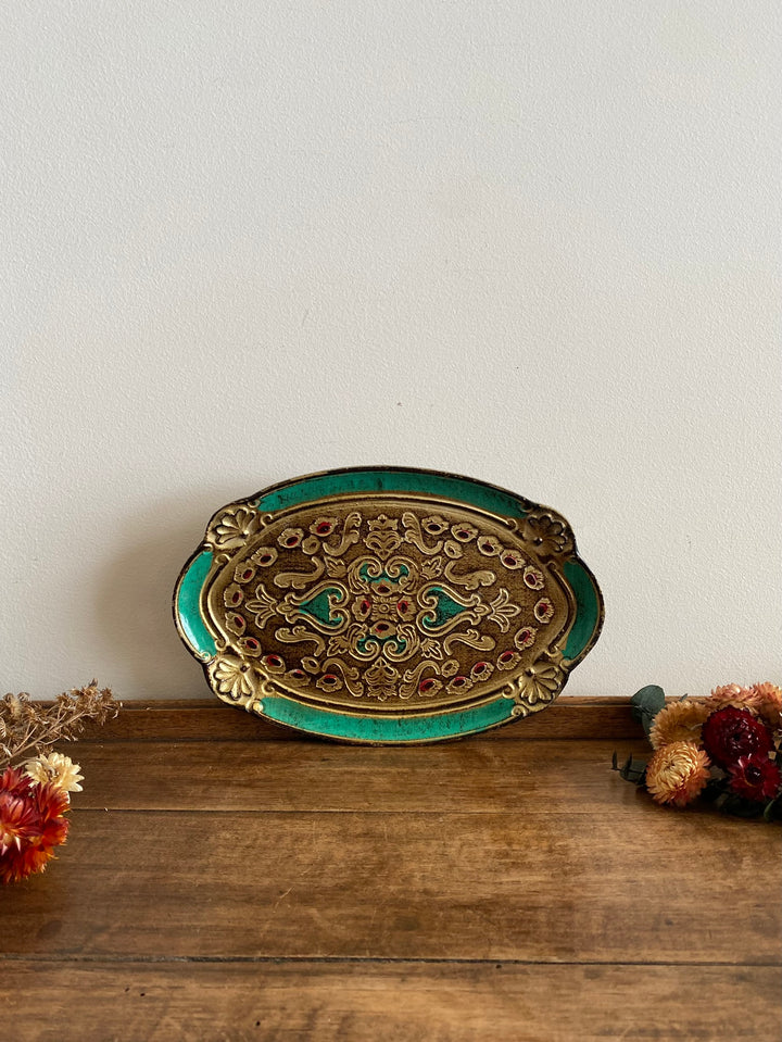 Plateau florentin mini bords verts