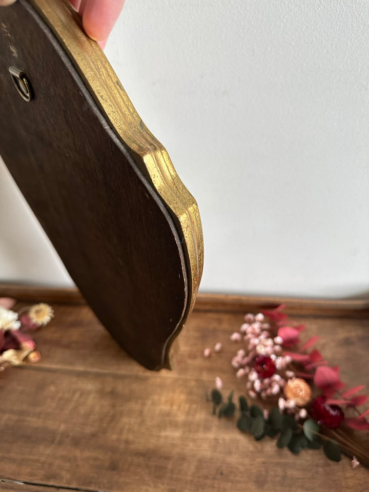 Miroir en bois doré chantourné