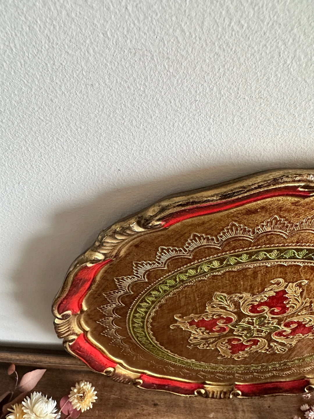 Plateaux florentins ronds en bois