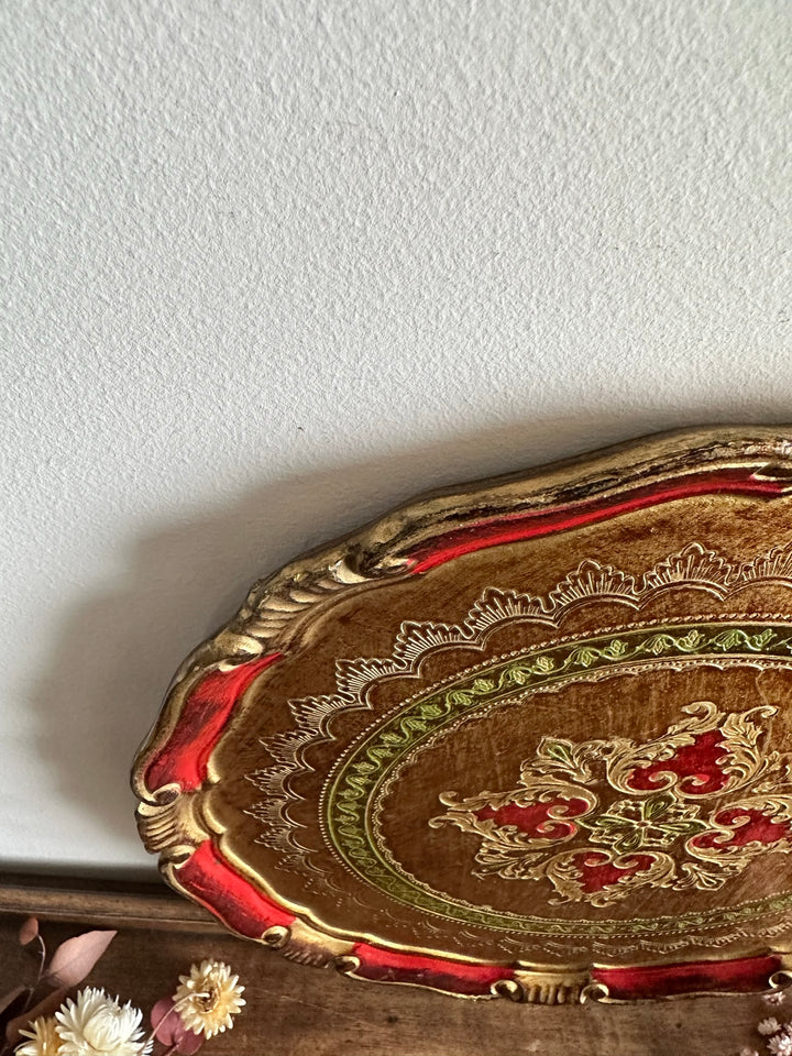 Plateaux florentins ronds en bois