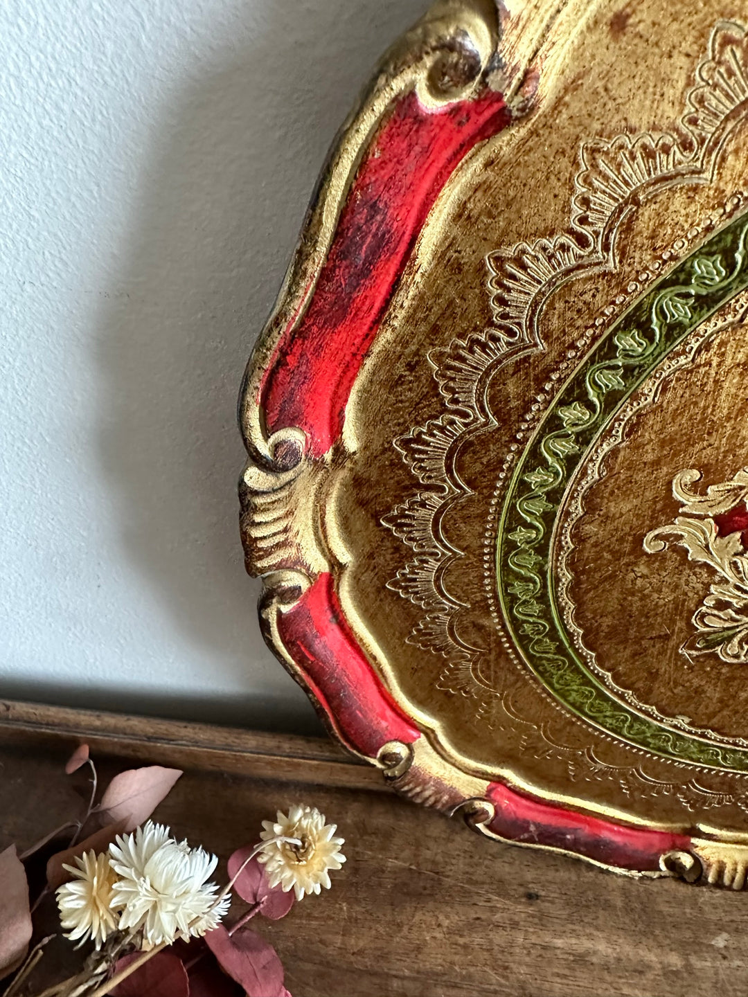 Plateaux florentins ronds en bois