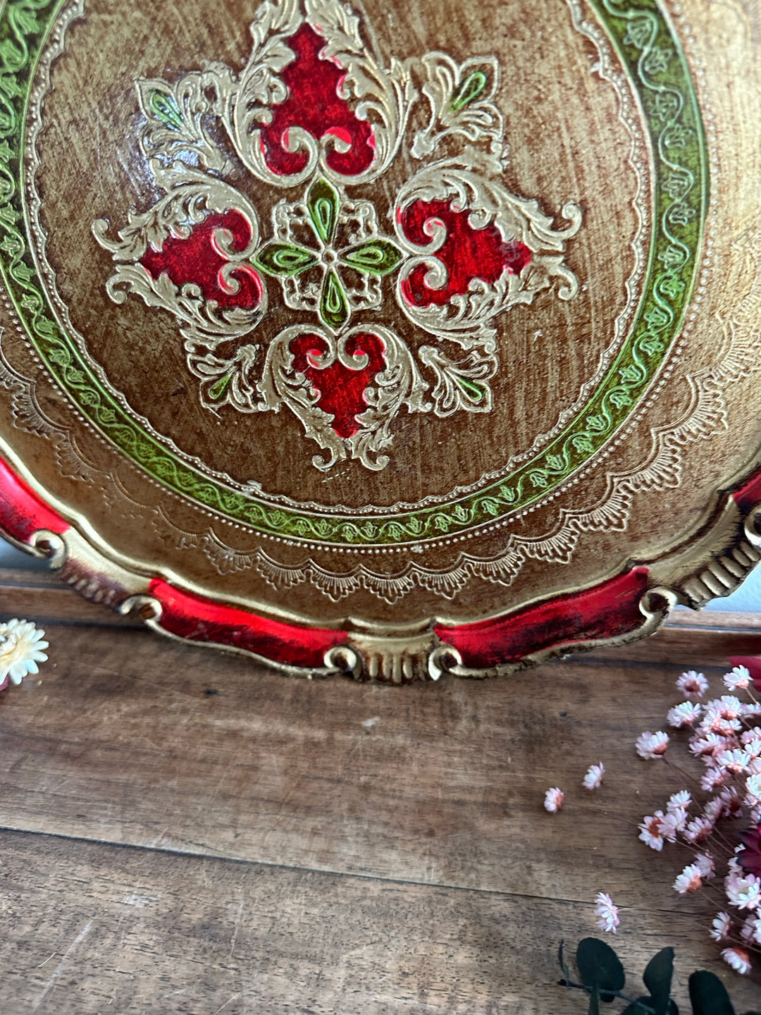 Plateaux florentins ronds en bois