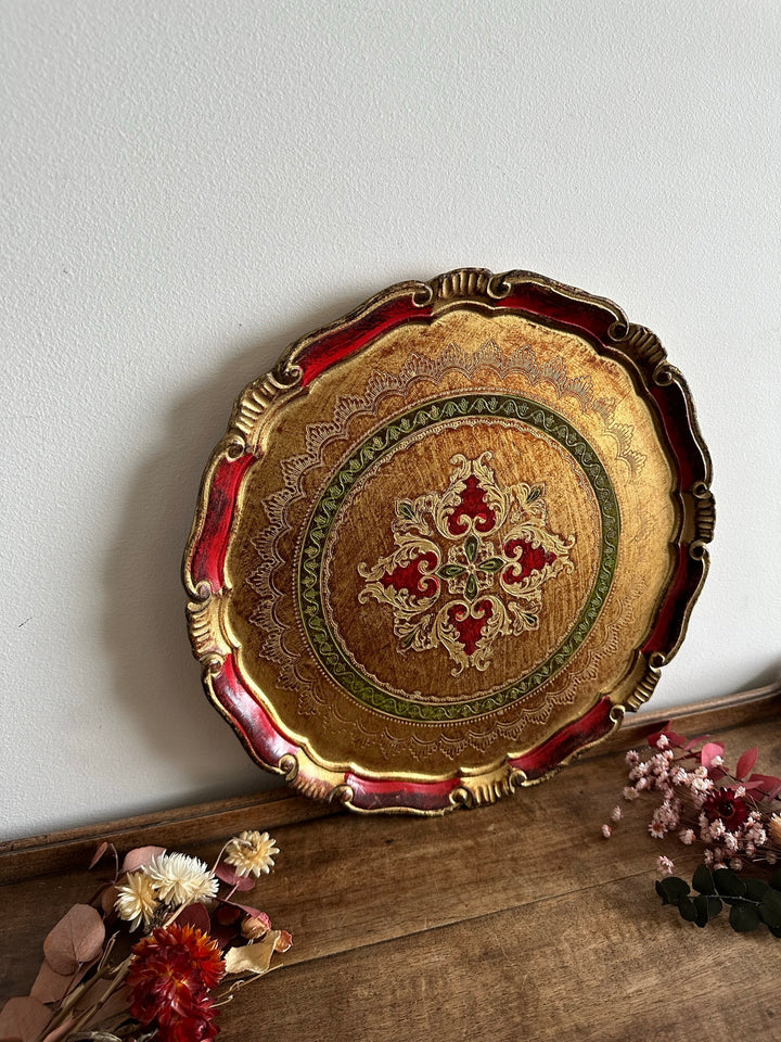 Plateaux florentins ronds en bois