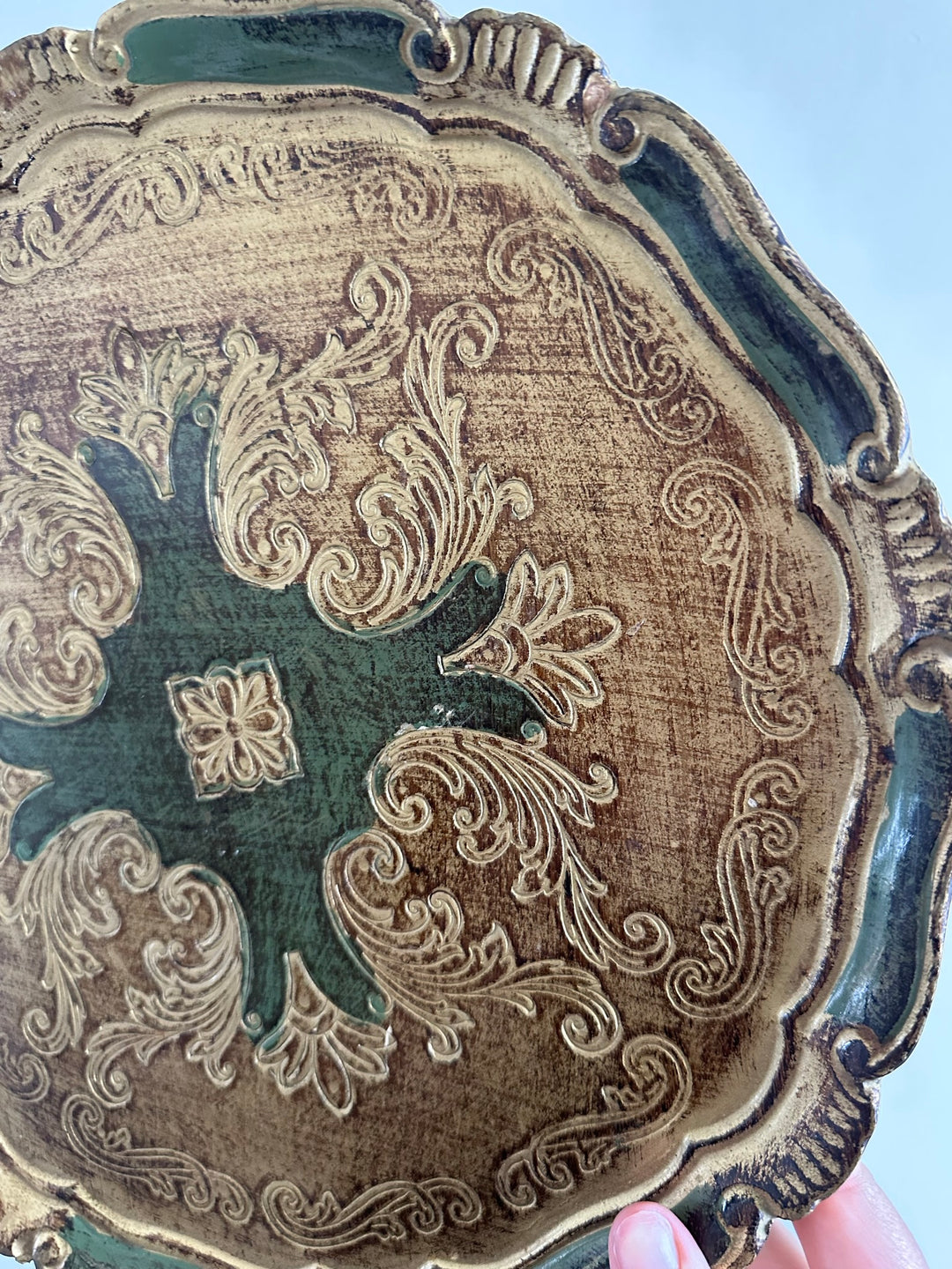 Plateaux florentins ronds en bois