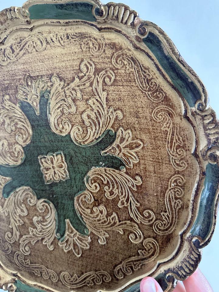 Plateaux florentins ronds en bois