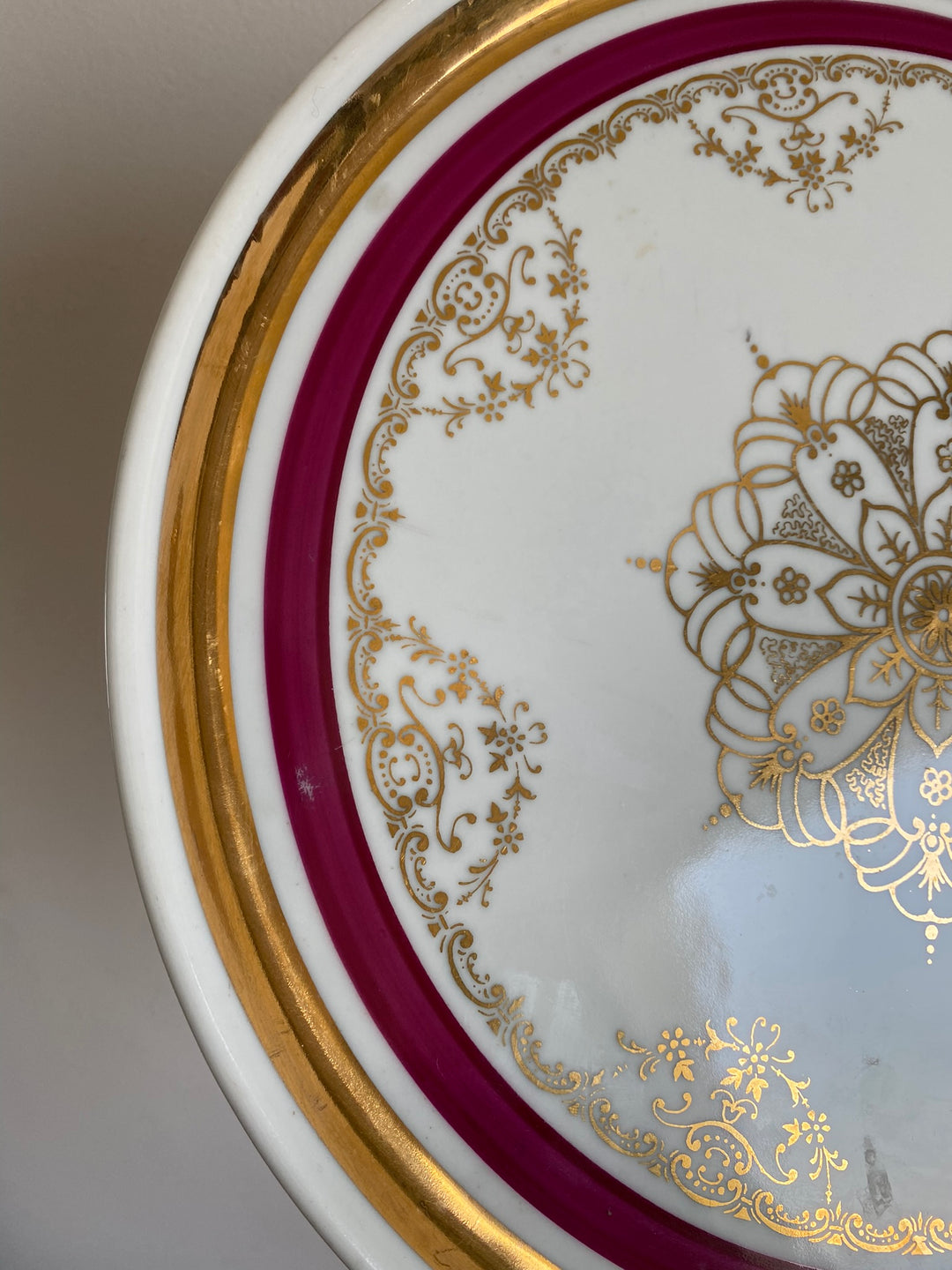 Plat et Pelle à tarte porcelaine bordure fuschia