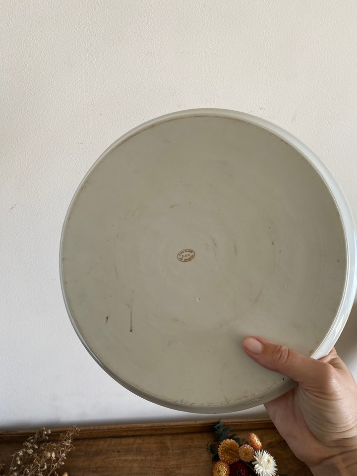 Plat et Pelle à tarte porcelaine bordure fuschia