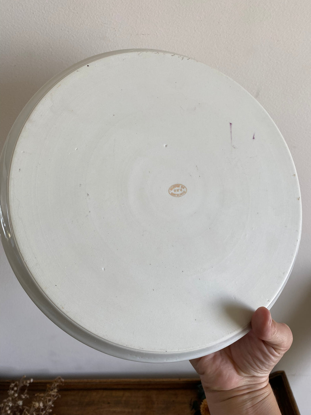 Plat et Pelle à tarte porcelaine bordure fuschia