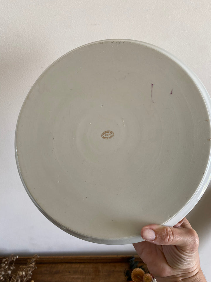 Plat et Pelle à tarte porcelaine bordure fuschia