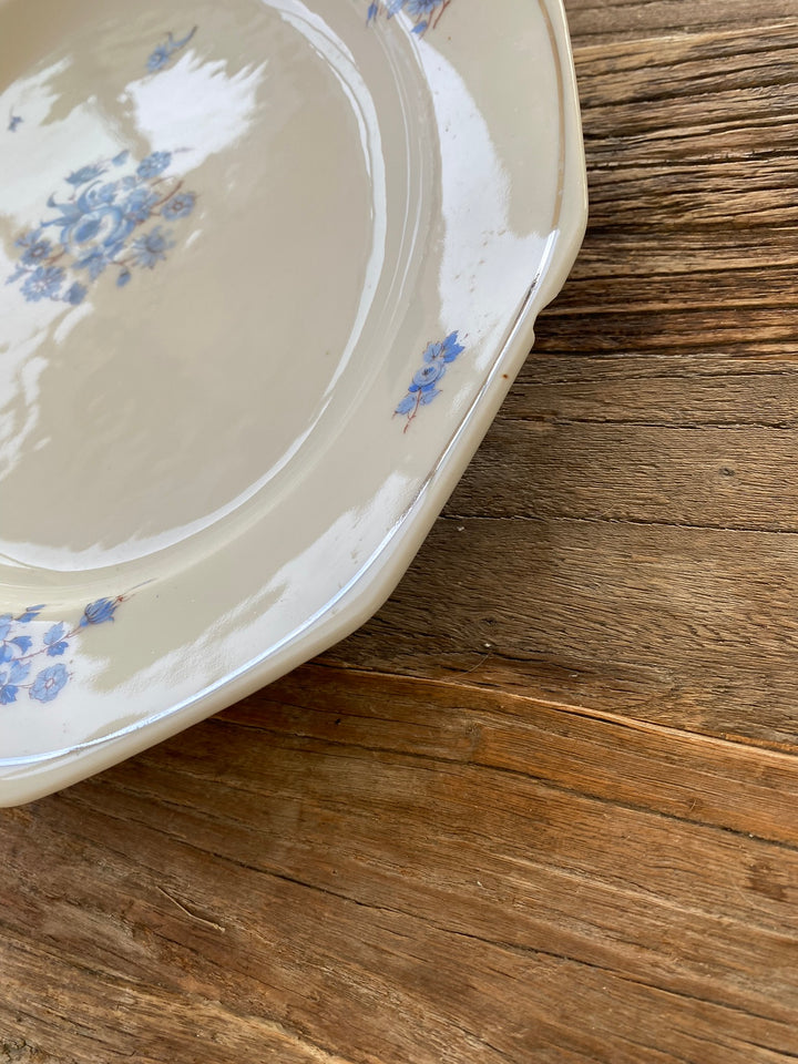 Plats de service Mavaleix et Granger Limoges motifs fleurs bleues