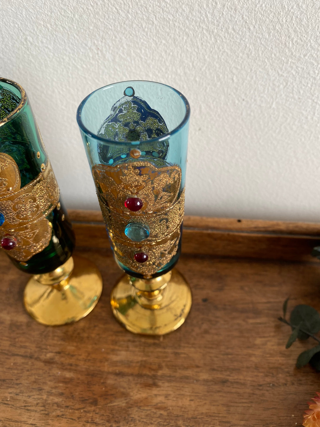 Verres sur pieds style murano Made in Italy