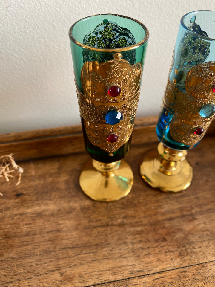 Verres sur pieds style murano Made in Italy