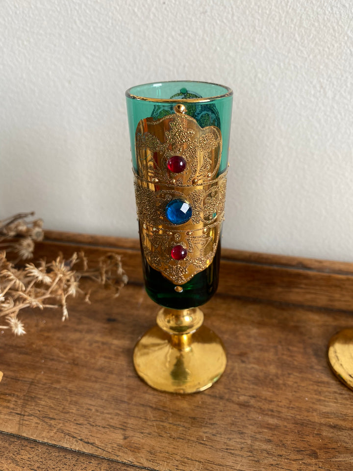 Verres sur pieds style murano Made in Italy