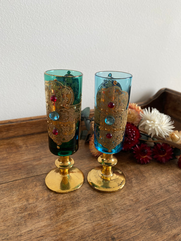 Verres sur pieds style murano Made in Italy