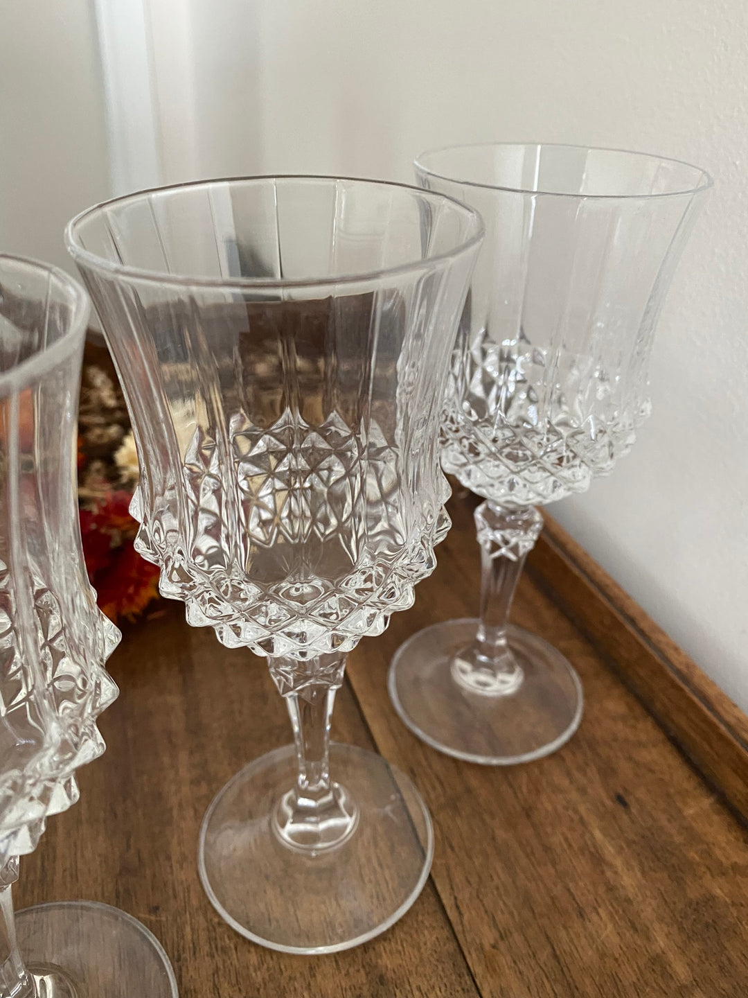 Verres en cristal décoration en pointes de diamants