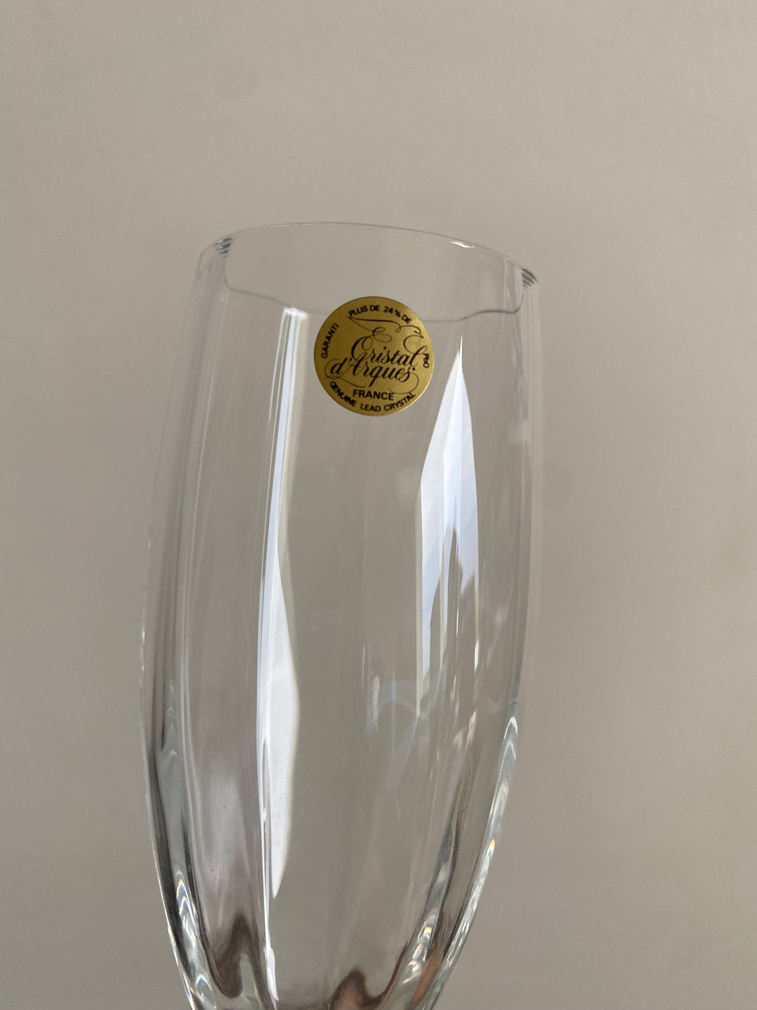 Flûtes à champagne à pieds en cristal d'Arques