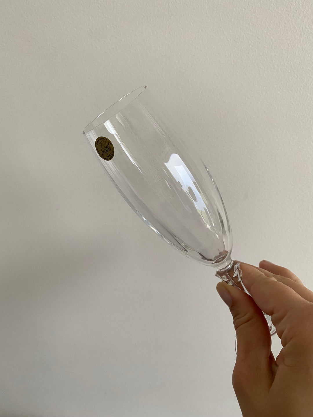 Flûtes à champagne à pieds en cristal d'Arques