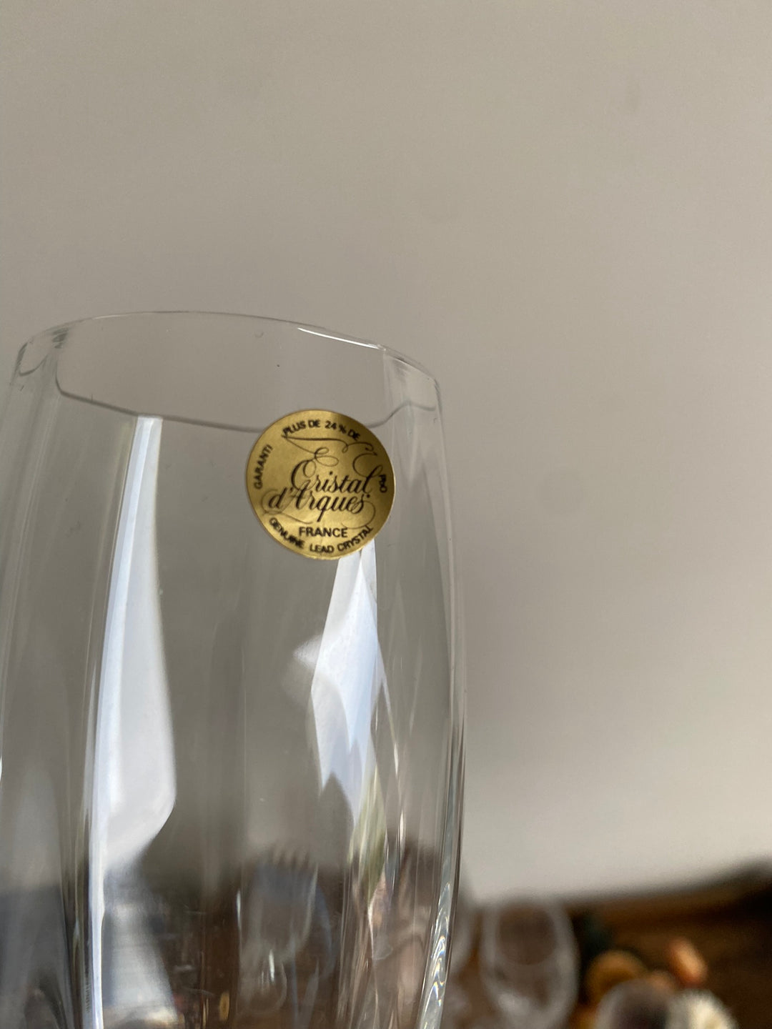 Flûtes à champagne à pieds en cristal d'Arques