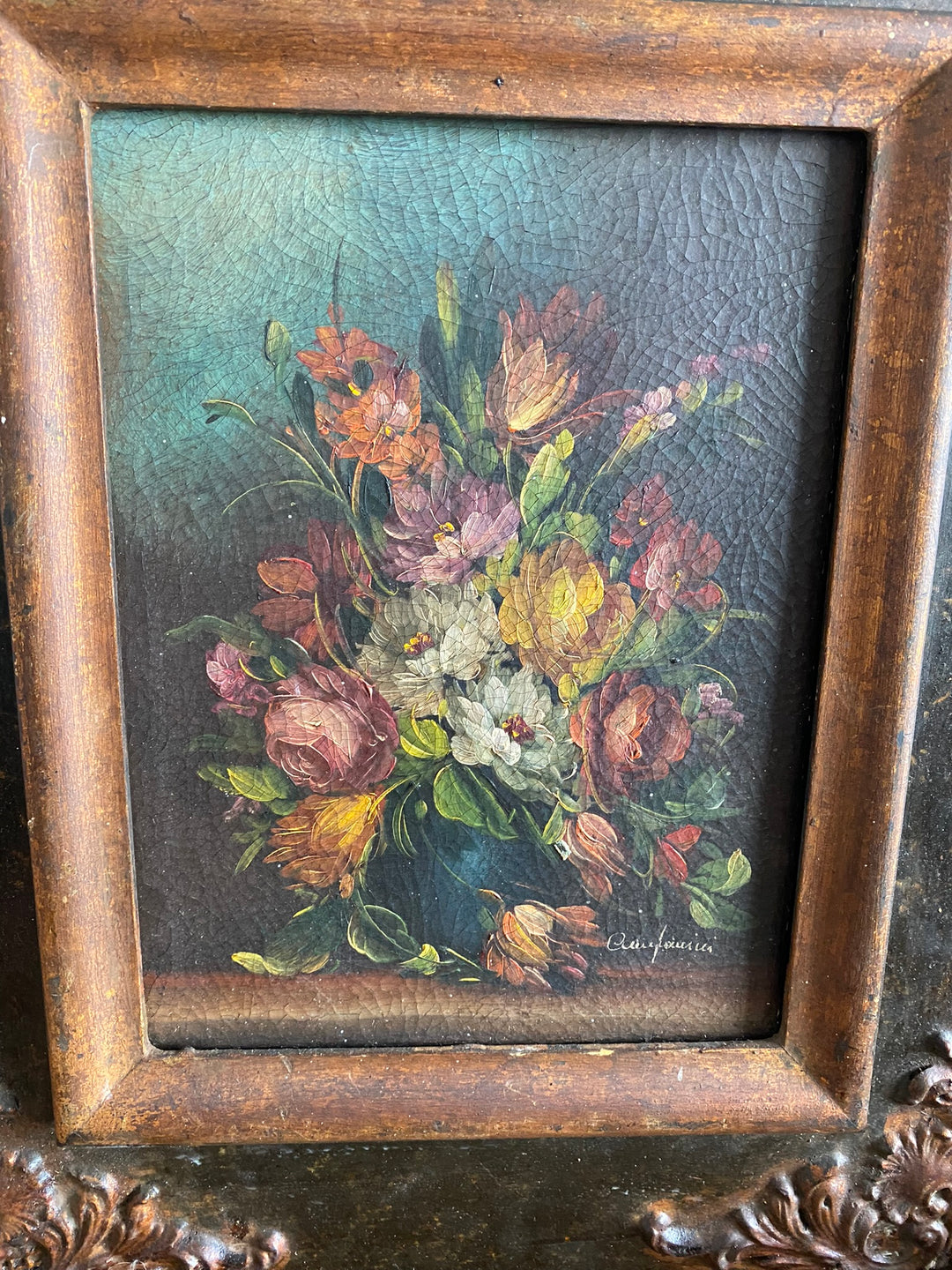 Peinture signée Campanini dans son cadre baroque
