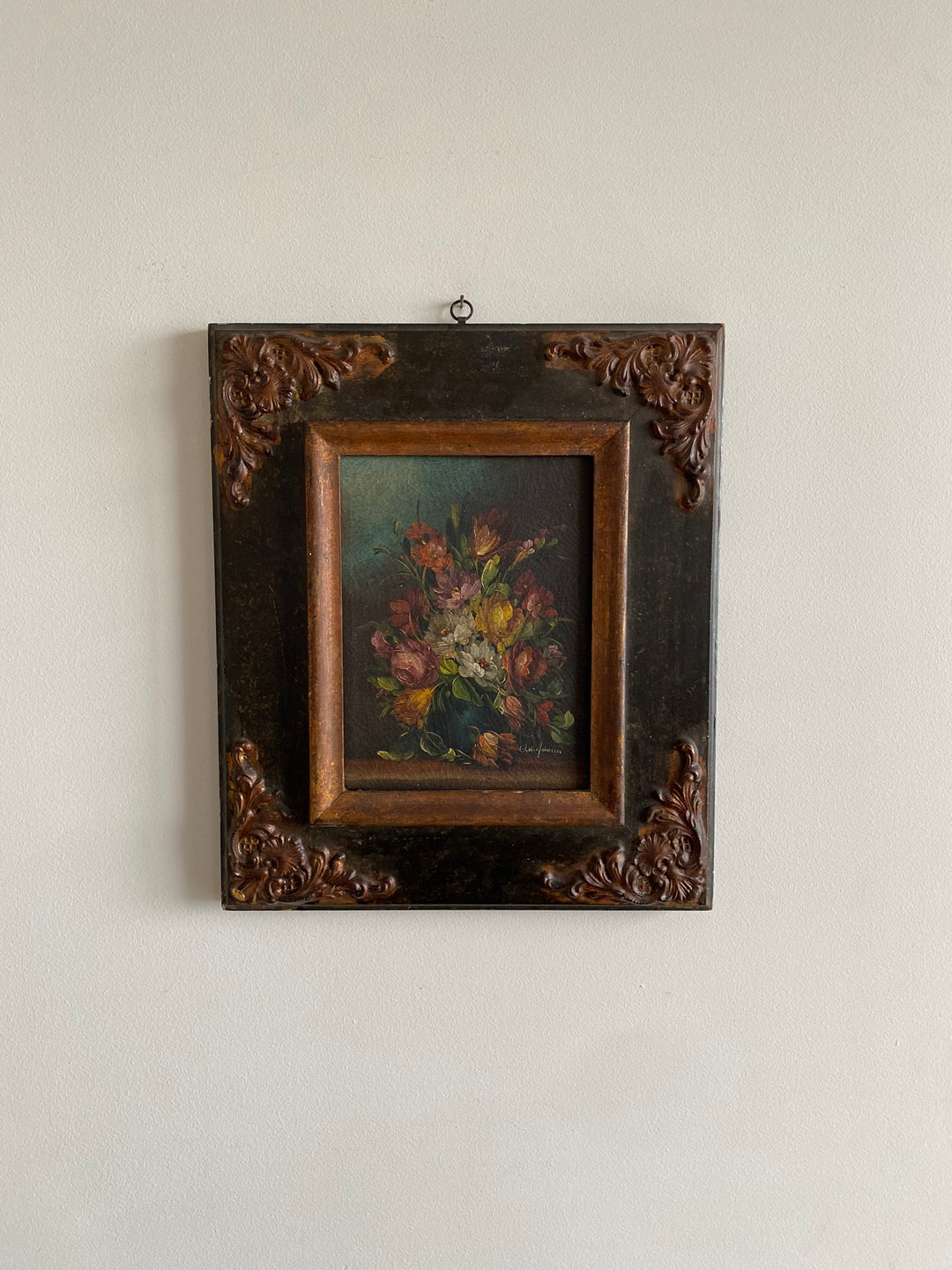 Peinture signée Campanini dans son cadre baroque