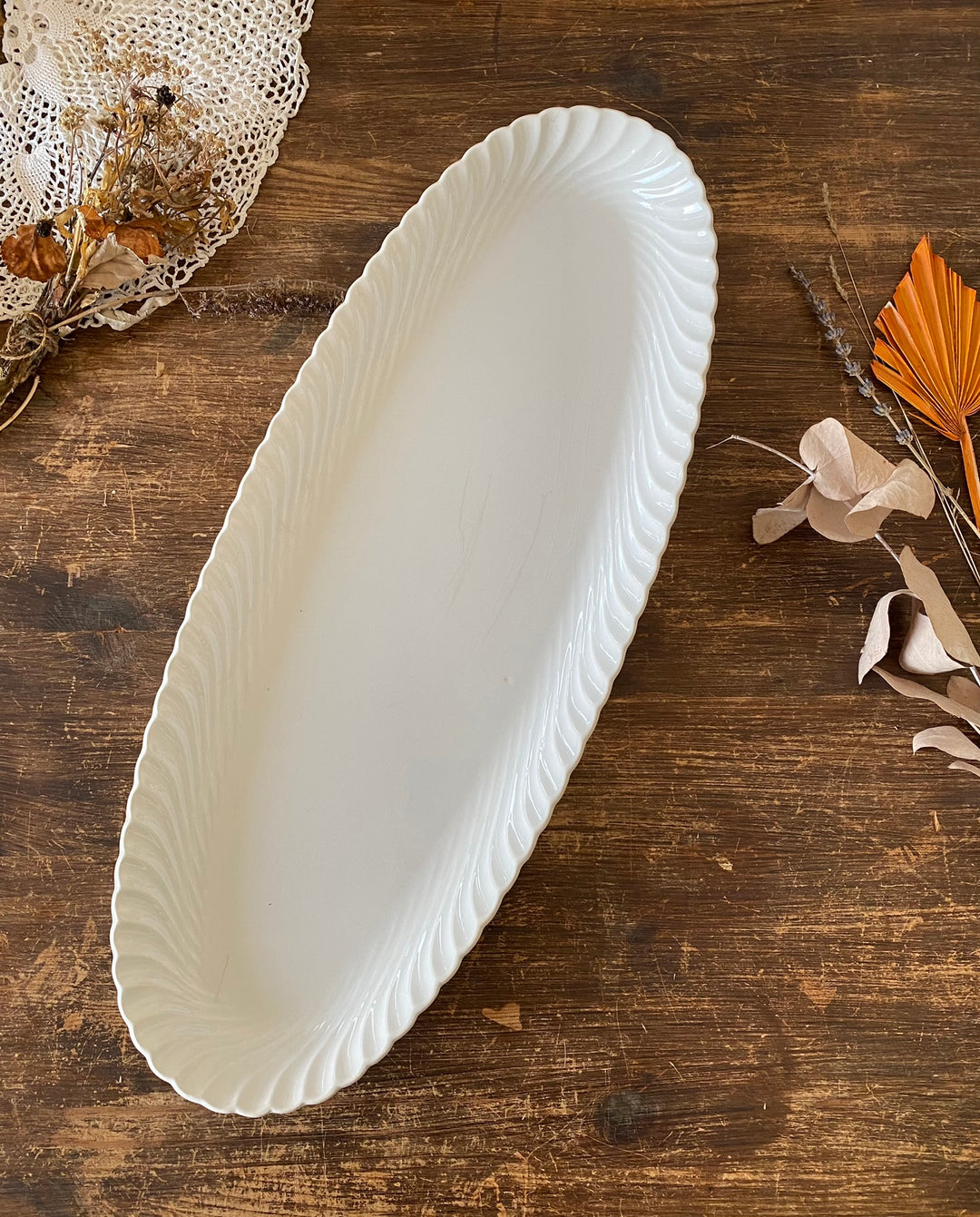 Plat de service en faience Luneveille
