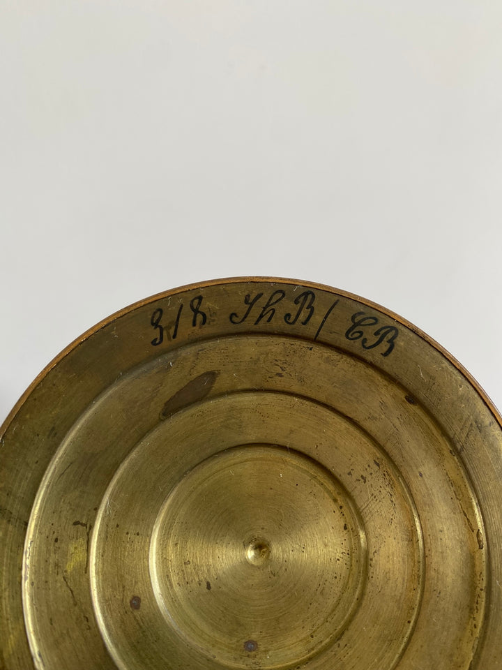 Bougeoirs en laiton doré et albâtre